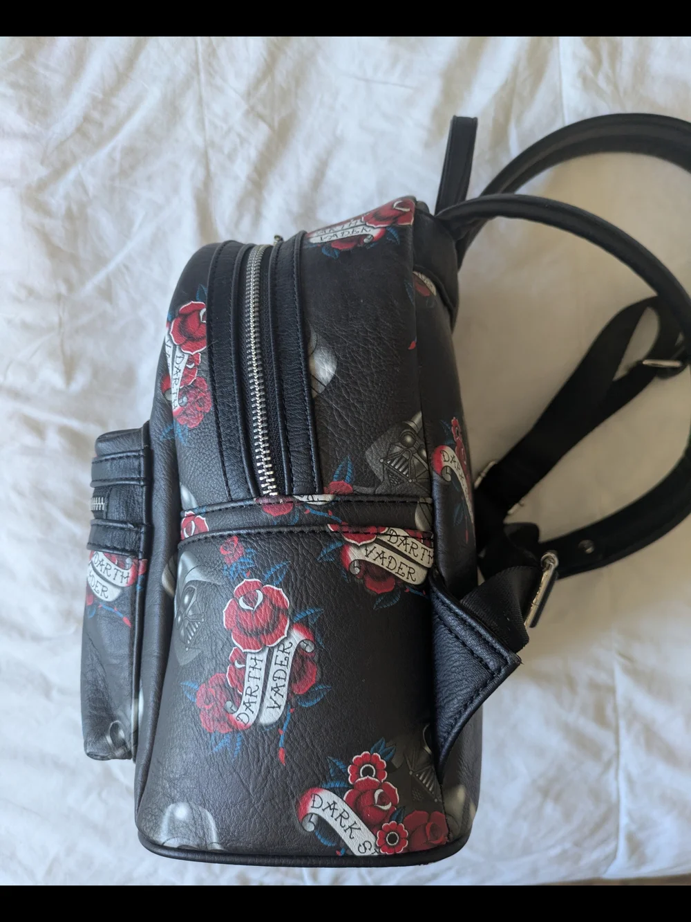 Star Wars Loungefly Mini Backpack in Black with Red Rose Print